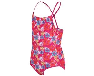 Regatta Great Outdoors Childrens Girls Takisha Swimming Costume (Hot Pink Tropical) - RG3194