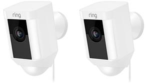 Ring Spotlight Cam Wired Security Camera Bundle - White
