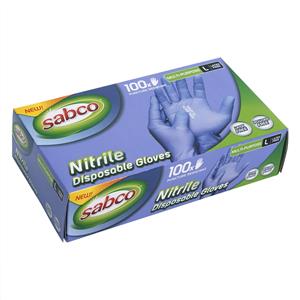 Sabco Large Purple Nitrile Disposable Gloves - 100 Pack