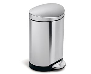 Simplehuman 6L Semi-Round Step Trash Can Stainless Steel