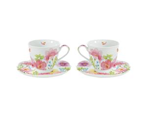 Stow Green Watercolour Set of 2 Cups and Saucers