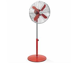 Swan 40cm Retro Pedestal Air Cooling Fan 3 Speed Adjustable Tilt/Oscillating Red
