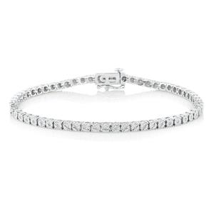 Tennis Bracelet with 1 Carat TW of Diamonds in Sterling Silver