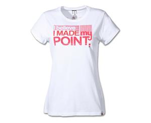 Wilson's Women's Made My Point Again Tennis T-Shirt - White/Cherry