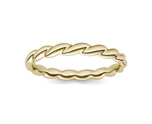 14K Yellow Gold Twisted Stackable Ring