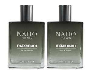2 x Natio For Men Maximum EDT Perfume 50mL