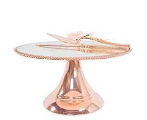 30cm (12inch) Rose Gold Plated Mirror top with Rope Design Flat top Alyssa collection