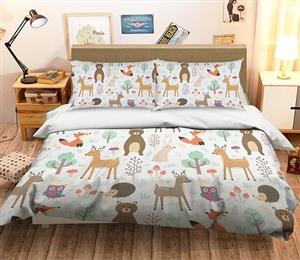 3D Fox Deer 059 Bed Pillowcases Quilt