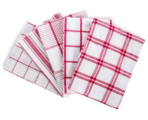 5-Pack 50x70cm Tea Towels - Red