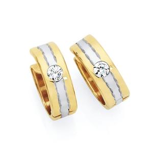 9ct Gold on Silver CZ Huggies