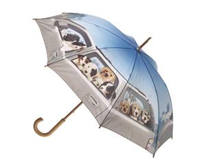 Artbrella Puppy Road Trip Manual Wood Umbrella
