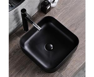 Bathroom Square Above Counter Bench Top Matt Black Ceramic Wash Basin Vanity Sink 385*385*140mm