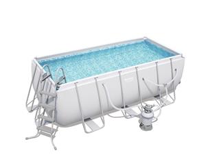 Bestway Above Ground Swimming Pool 4.12m x 2.01m x 1.22m Power Steel Frame with 530gal Sand Filter Pump - 56661