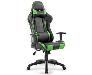 Black and Green PU Leather Computer Office Removable Chair with PU Armrest