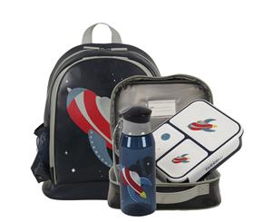 Bobble Art Large Backpack Lunch Bag Bento Box and Drink Bottle Rocket