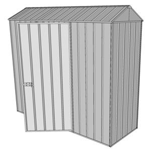 Build-a-Shed 0.8 x 2.3 x 2.3m Gable Single Hinged Side Door Shed - Zinc