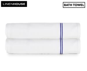 Collette Dinnigan by Linen House Riviera Bath Towel 2-Pack - White/Blue