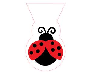 Creative Converting Shaped Ladybird Cello Plastic Treat Bags (Pack Of 12) (White/Black/Red) - SG16341