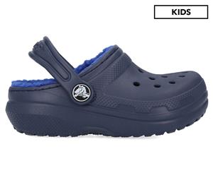 Crocs Kids' Classic Lined Clog - Navy/Cerulean Blue