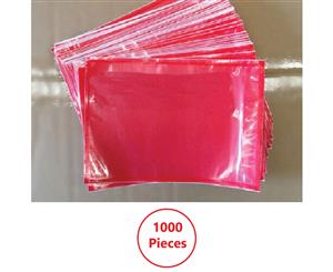 Document Enclosed Pouch 115x165mm RED CLEAR Window Sticker & Plain - 1000