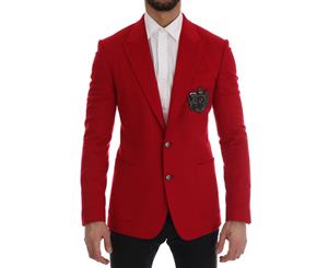 Dolce & Gabbana Red Cashmere Slim Fit Blazer