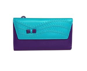 Eastern Counties Leather Womens/Ladies Alana Contrast Tab Bow Detail Purse (Turquoise/Purple) - EL103