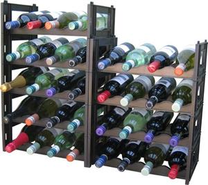 EziRak36 Bottle/ 3 Module Wine Rack- Black- The Wine Rack Guru