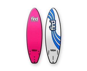 FIND 6Ɔ' TuffPro Soft Surfboard Thruster PINK EVA RAILS - 3 FCS StyleFin - Pink
