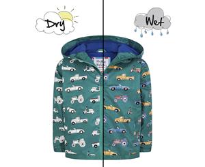 Holly&Beau Kids' Colour Changing Raincoat Cars - Green