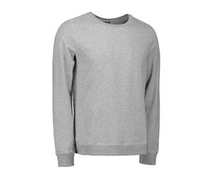Id Mens Casual Round Neck Sweatshirt (Grey Melange) - ID418
