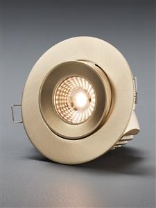 LEDlux City II Adjustable LED Brass Dimmable Downlight in Warm White