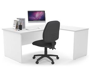 Litewall Panel - L-Shaped Corner Panel Office Desk White Leg [1600L x 1550W] - white none