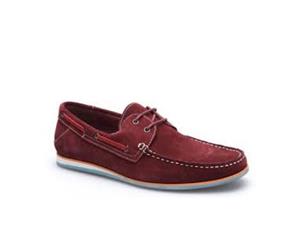 Massa Fano Casual Suede Boat Shoes - Burgundy