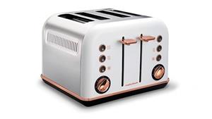 Morphy Richards Accents Rose Gold 4 Slices Toaster - White