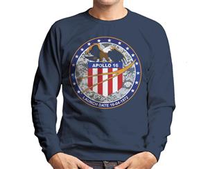 NASA Apollo 16 Mission Badge Men's Sweatshirt - Navy Blue