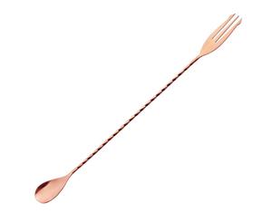 Olympia Cocktail Mixing Spoon with Fork Copper