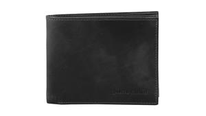 Pierre Cardin Rustic Leather Bi-Fold Men Wallet - Black