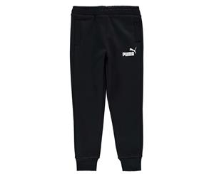 Puma Boys Tapered Fleece Pants Trousers Bottoms Junior - Black/White