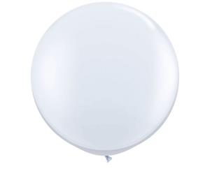 Qualatex 16 Inch Round Plain Latex Balloons (50 Pack) (White) - SG4588
