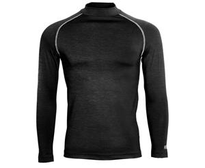 Rhino Mens Thermal Underwear Long Sleeve Base Layer Vest Top (Black Heather) - RW1276