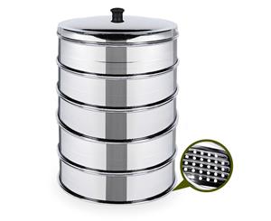 SOGA 5 Tier 25cm Stainless Steel Steamers With Lid Work inside of Basket Pot Steamers