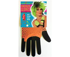 Silky Womens/Ladies Short Fishnet Gloves (1 Pair) (Neon Orange) - LW154