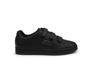 Slazenger Kids Ash Vel Junior Trainers Shoes - Black/Charcoal