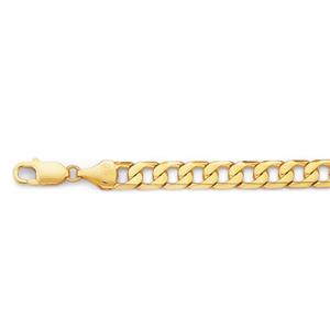 Solid 9ct Gold 20cm Bevelled Close Curb Bracelet