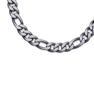 Stainless Steel 55cm Black Plate Figaro Chain- large