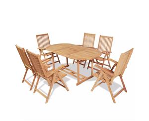 Teak Outdoor Dining Set 7 Piece Garden Patio Furniture Table Chairs