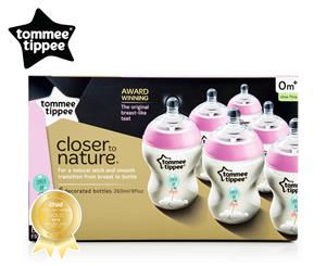 Tommee Tippee 260mL Bottle 6-Pack - Pink