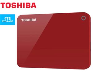 Toshiba 4TB Canvio Advance External Hard Drive - Red