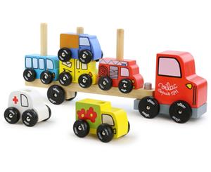 Vilac - Truck & Trailer with Cars Stacking Game