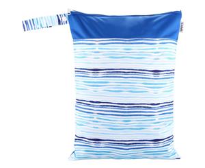 Waladi - Waterproof Double Zip Wet Bag Blue Waves 30x40cm